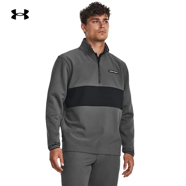 安德玛UAStormDaytona秋冬男子1/2立领高尔夫加绒防寒卫衣1379723