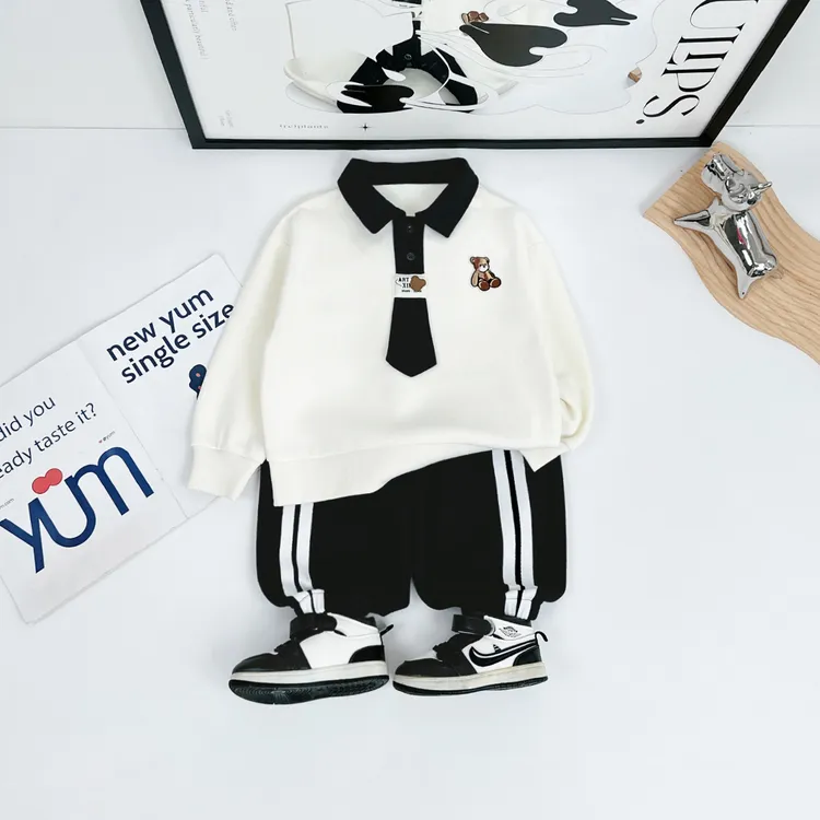 男童2025新款春儿童春秋季两件套潮 BQ25171N 悠悠童话联名泰迪熊
