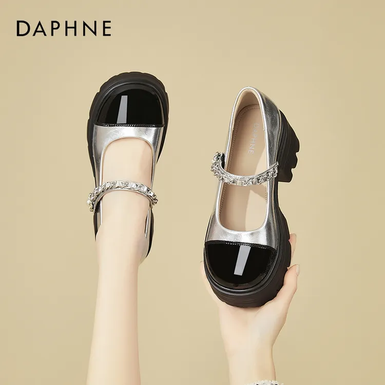 达芙妮法式小香风玛丽珍女鞋2025春季新款皮鞋小个子增高浅口单鞋