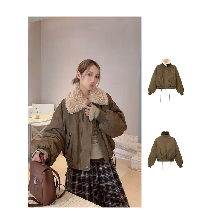 AVVENN2025冬复古毛领夹克短羽绒服女3290dopdop买手店