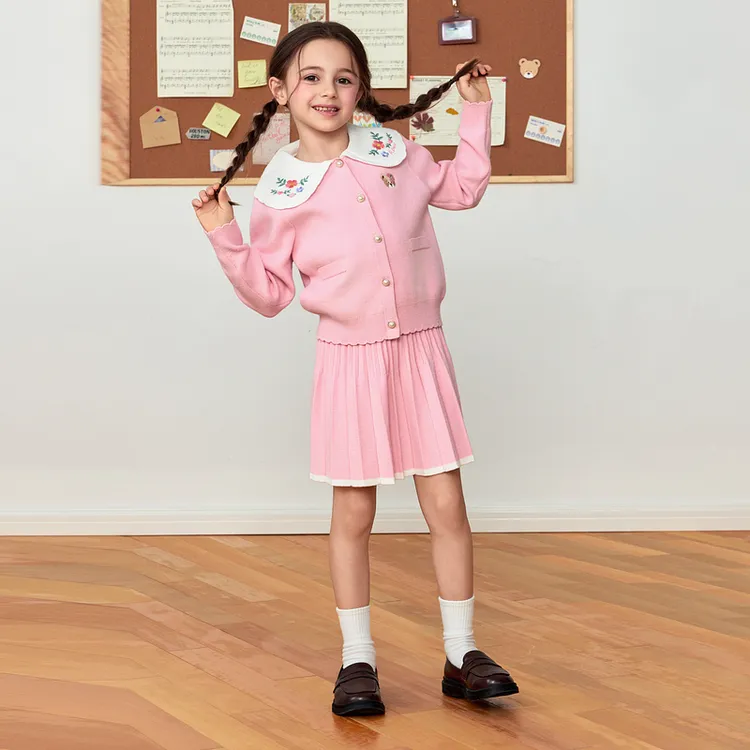 【抗静电】PawinPaw卡通小熊童装25年秋冬新款针织套装裙PCSKF4922E