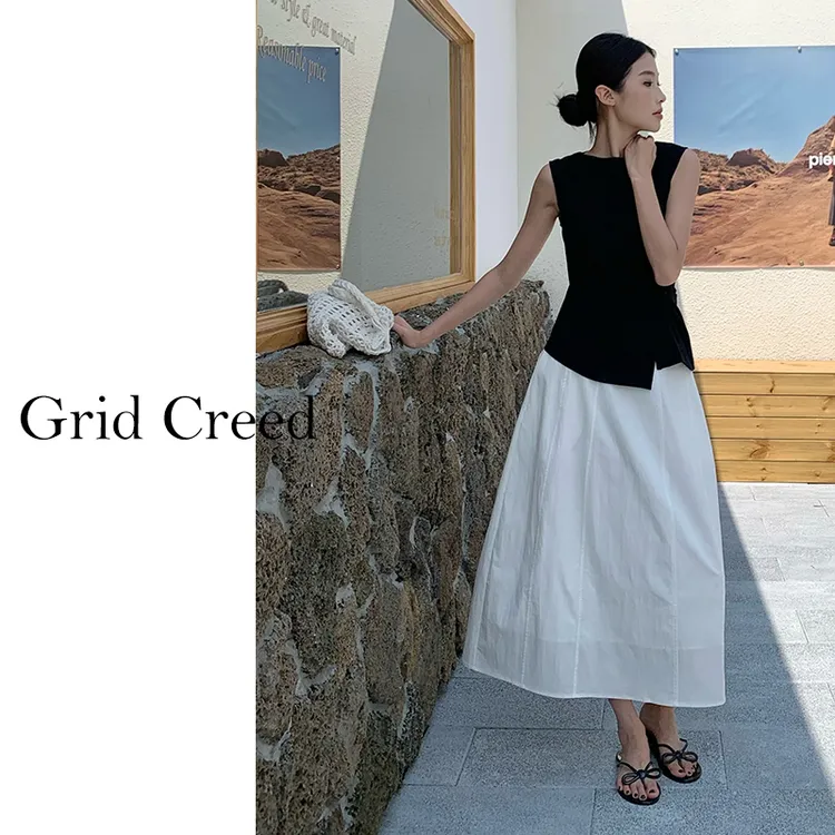 【伞骨裙】高腰复古显瘦气质秋款时尚拼接设计感法式小众半身裙