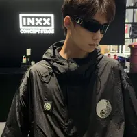 inxx男夏季连帽宽松型活力风拼接夹克收口袖字母XSF3141356