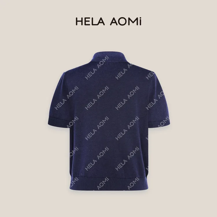 HELAAOMI “莱赛尔70.9% 小熊POLO”桑蚕丝休闲针织衫CY5BC32415