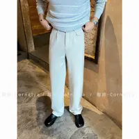 C / Cornelya秋冬松弛’ 通勤舒适袋盖点缀半松紧简约休闲直筒长裤