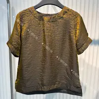 【青青】】新中式鎏金龟裂纹国风短袖上衣D541