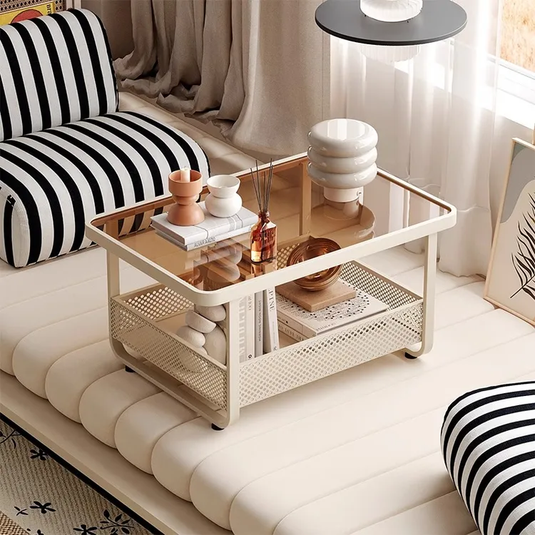 方形飘窗小桌子茶几阳台茶桌大容量方桌奶油风日式榻榻米桌炕几桌