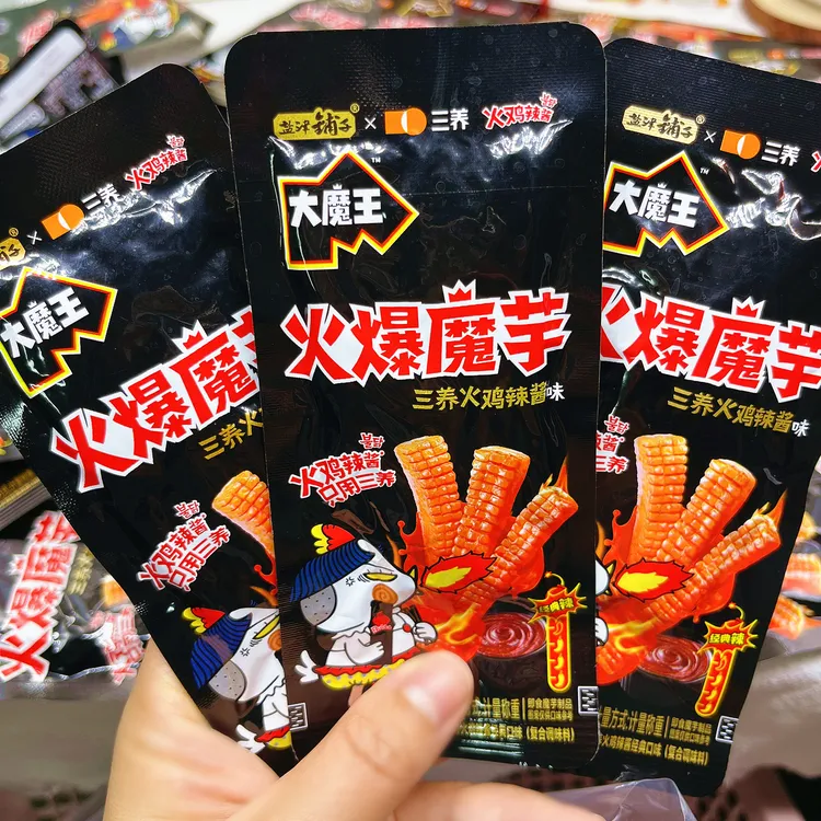 盐津铺子大魔王火爆魔芋三养火鸡辣酱素毛肚解馋小吃零食休闲食品