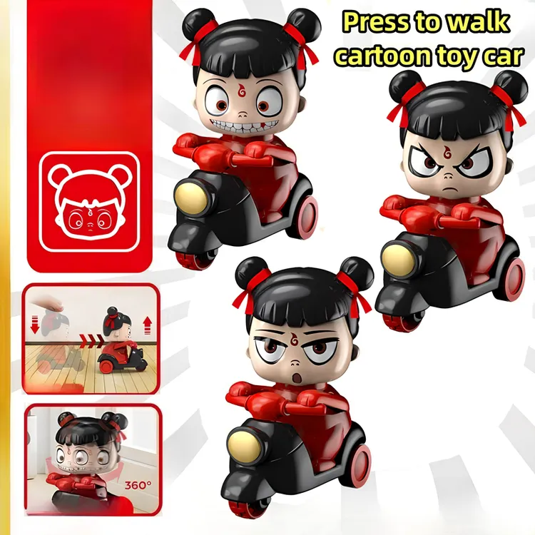 可爱卡通摩托车玩具按压行走摩托车玩具婴儿惯性回力小汽车