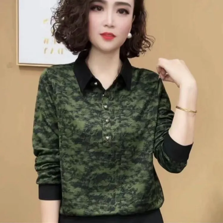 2025新款时尚百搭气质长袖衬衫女士减龄遮肚显瘦洋气小衫套头上衣