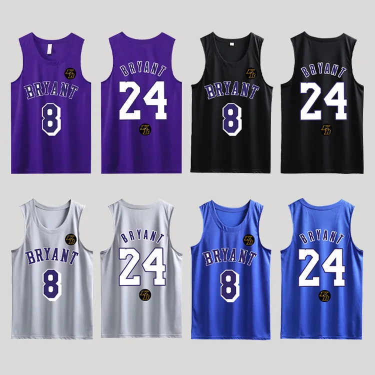 湖人主场科比纪念篮球训练运动背心男 kobe8号24球衣速干坎肩宽松