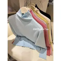甜茶Sweet Tea秋冬新品韩系木耳边精致小中领打底针织