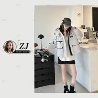 银灰（女装）106 冬季新款时尚宽松工装风连帽羽绒服外套