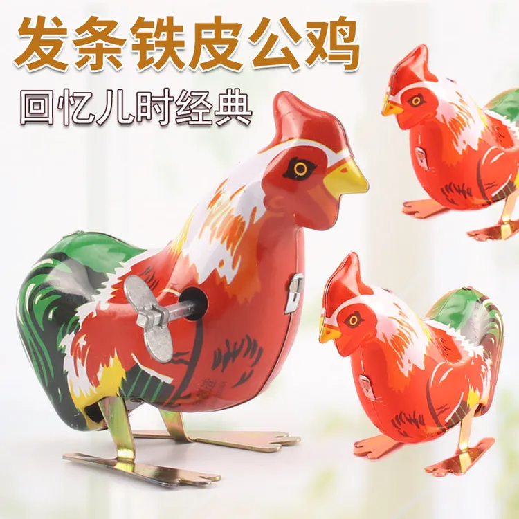 新奇特80后怀旧经典上链铁皮青蛙公鸡老鼠兔子创意发条玩具小礼品