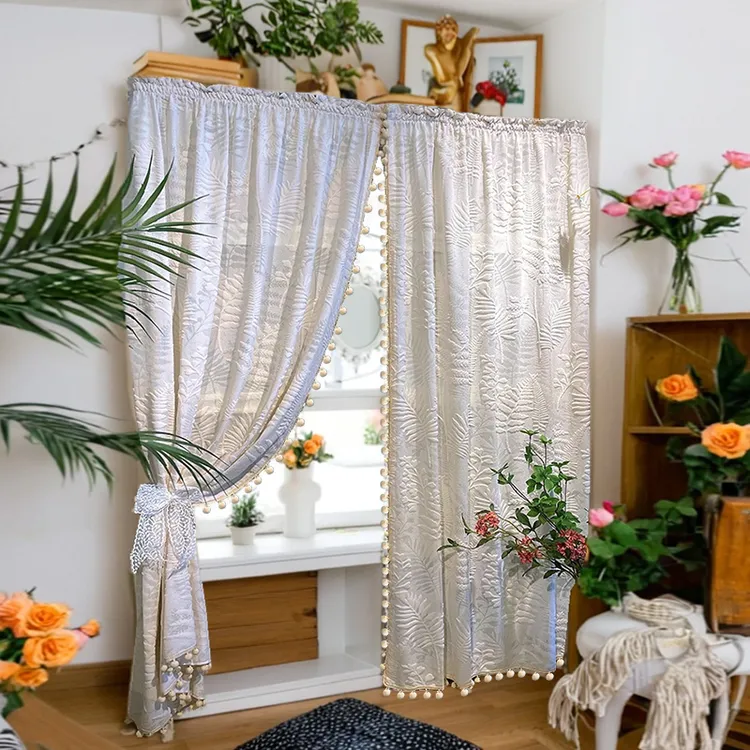 法式奶油风柜子遮挡帘居家卫生间隔断帘衣柜书柜防尘帘装饰遮丑帘