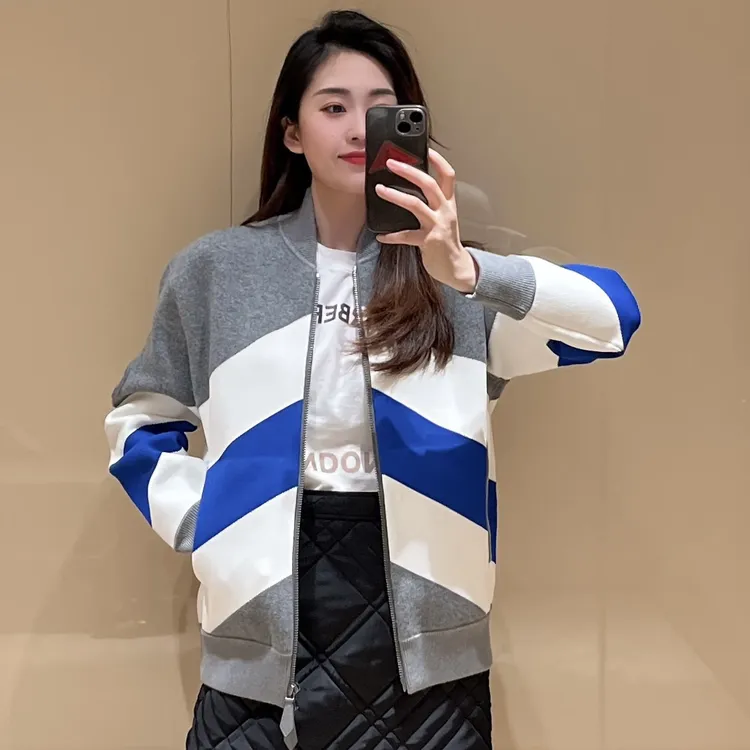未使用 BURBERRY/博柏利 22fw爆款袖标羊毛棒球服外套 XS码 