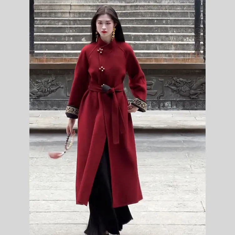 新中式国风高级感呢子大衣女2025新款秋冬毛呢外套冬天设计感气质