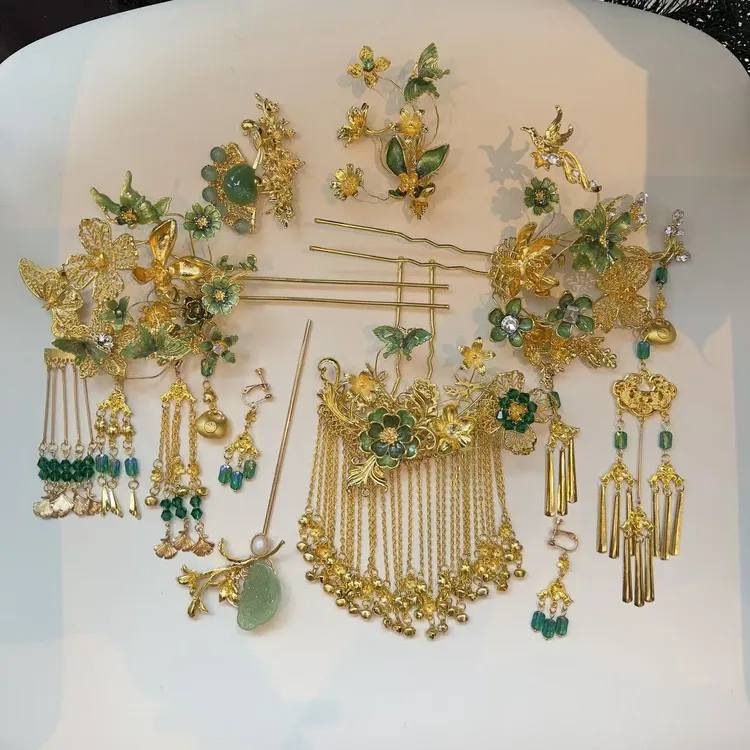 z8457复古宫廷金色大气新娘头饰气质精美中式婚礼秀禾头饰