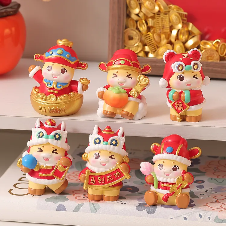 马年吉祥物桌面摆件办公室工位装饰品年会送员工客户公仔新年礼物