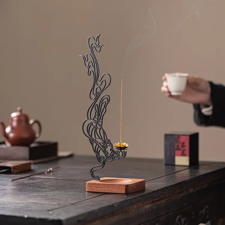 敦煌飞天线香插创意家用香薰炉线香底座禅意桌面摆件茶道香薰炉
