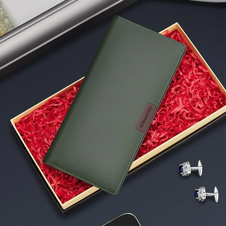 英皇保罗长款钱包男款真皮商务卡夹薄款卡包男士2025新款手包