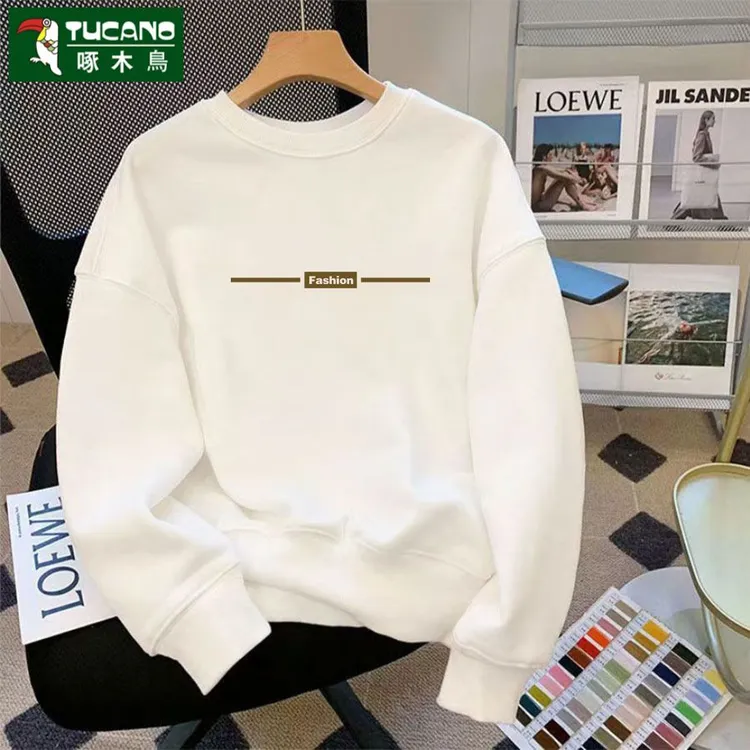 【啄木鸟】百搭爆款休闲秋冬圆领卫衣薄厚款长袖打底印花卫衣