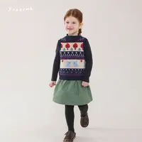 【可爱卡通】女童针织复古马甲背心