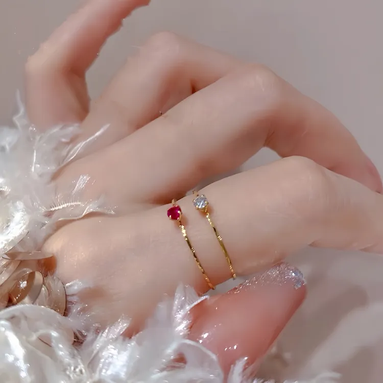 钛钢戒指 不掉色极细设计感精致ins戒指女轻奢小众简约气质食指环