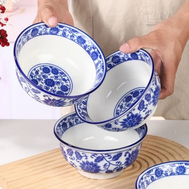 青花瓷6英寸拉面碗高温陶瓷釉下彩