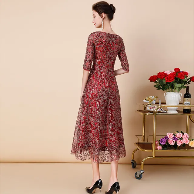 嫁女儿高贵新娘妈妈装喜婆婆婚宴礼服洋气2024新款春连衣裙遮肚子