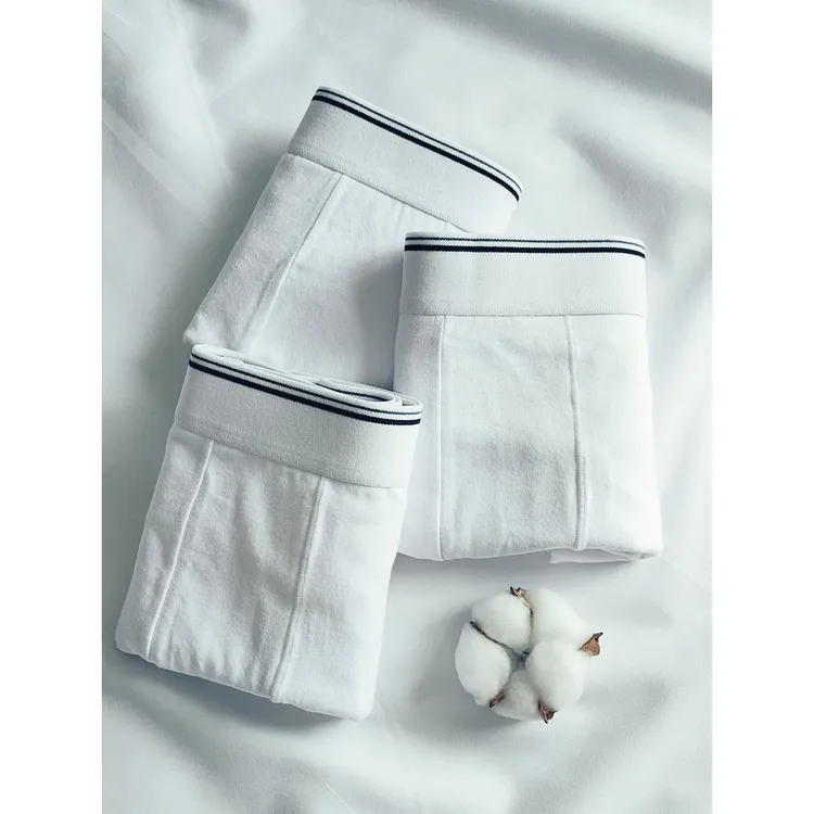 Calto Krosa纯棉男士内裤男白色日系平角裤透气全棉四角短裤新款