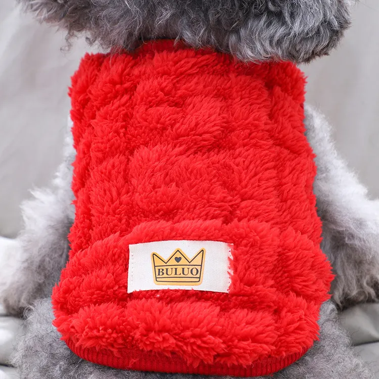 背心小型犬衣服绒衣服泰迪冬装厚款麻花宠物衣服冬天狗狗秋季