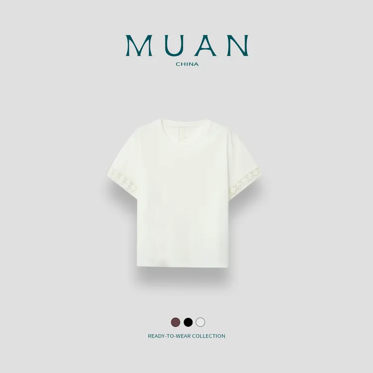木岸MUAN：《伊莎贝拉T》定制法式宽松简约百搭T恤上衣打底DG3-9009
