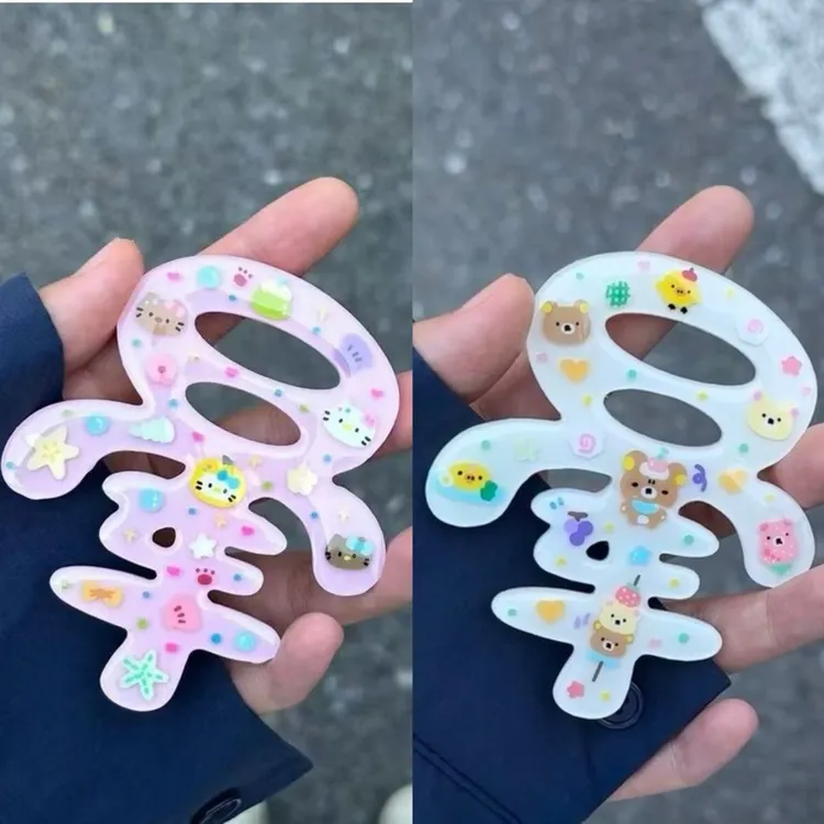 轻松熊可爱晕了发夹趣味文字甜美少女刘海夹卡通kt猫侧边夹鸭嘴夹