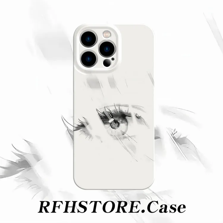 闪度侠素描透亮眼睛适用iPhone17pro菲林手机壳华为vivo小米oppo