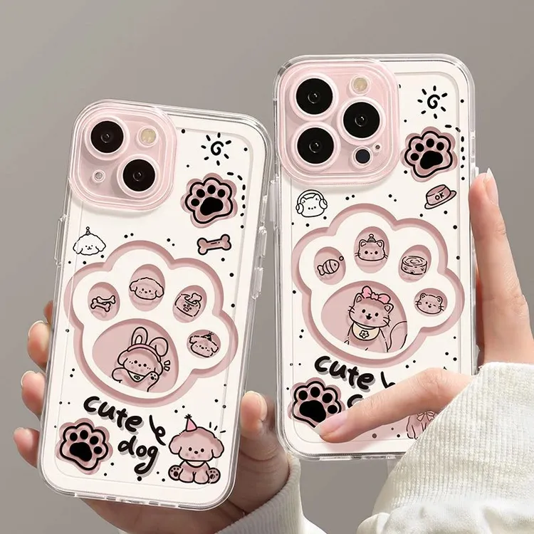 BANCA镂空猫狗适用iPhone16/15promax情侣手机壳华为vivo小米oppo