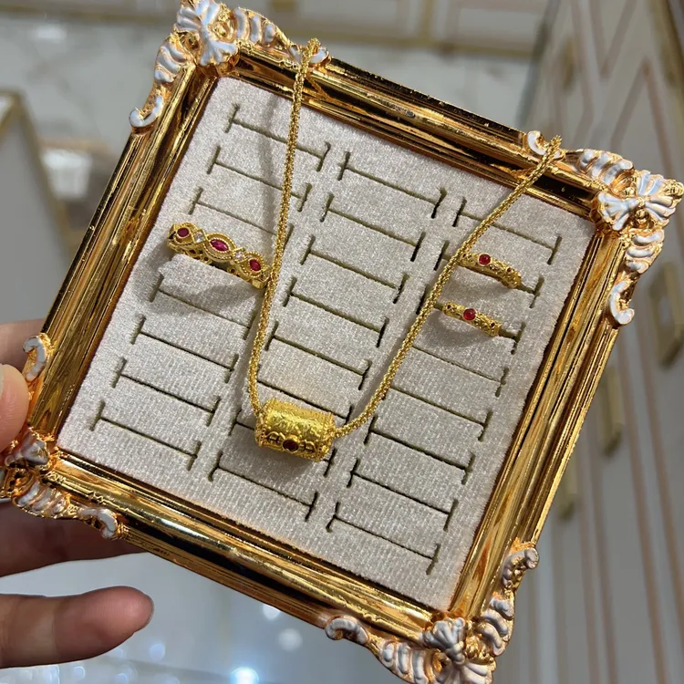 铜合金项链 新款拉斯蛮腰气质项链三件套