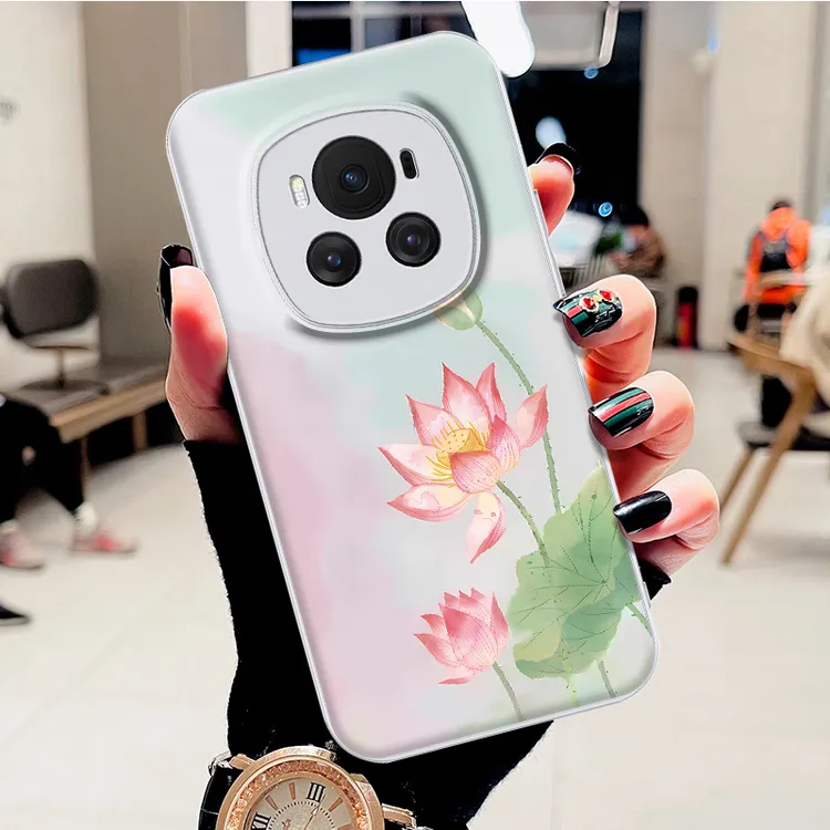 适用荣耀magic6水凝壳magic6Pro手机壳好运莲花时尚新款防刮防摔