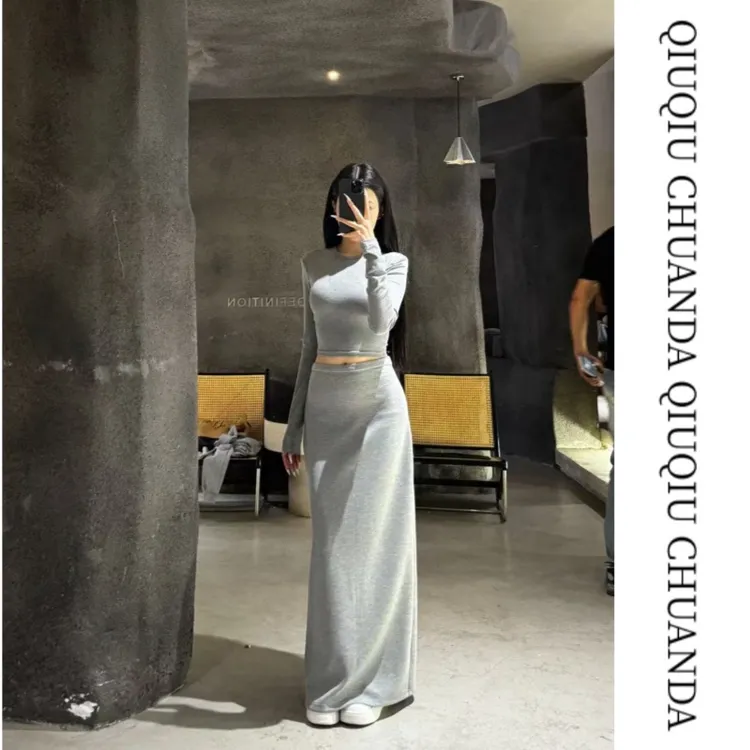 QIUQIUCHUANDA   秋季新款后开叉半身裙   W88846 半身裙