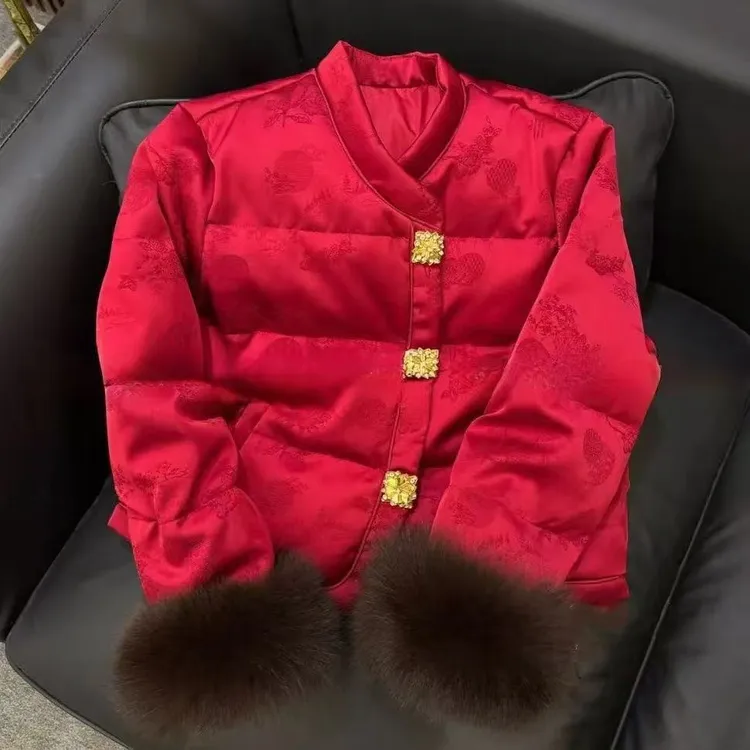 新年战袍新中式盘扣羽厚外套2024年冬季新款气质高级国风保暖国潮