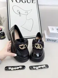 w075300厚底乐福鞋女新款英伦风通勤小皮鞋配裙子单鞋