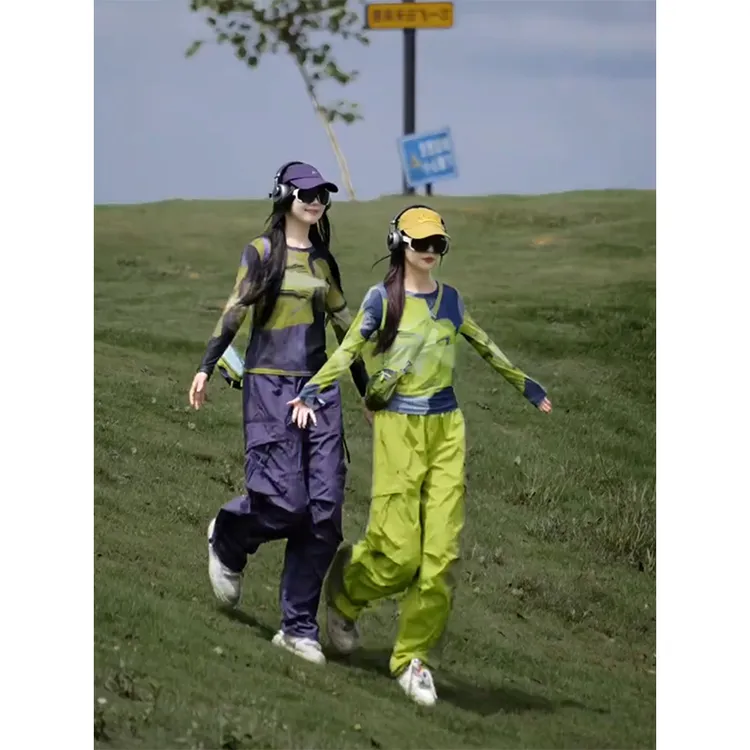 洋气时尚晕染长袖t恤女秋炸街独特漂亮气质短款上衣设计感小众女