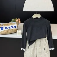 leomama女童半高领长袖T恤秋冬儿童打底衫2025新款中大童内搭衣服