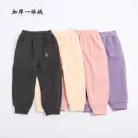 HR/HR加绒裤子男童女童秋冬加绒加厚卫裤休闲裤宝宝冬季外穿裤子