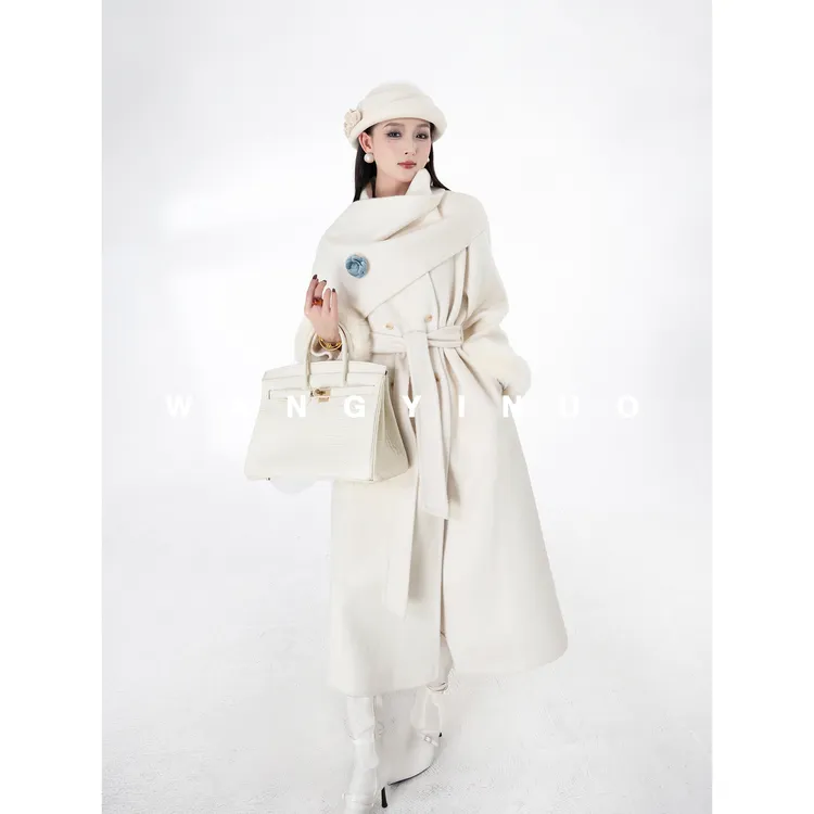 MD定制·依诺【色调积聚】2025冬季款休闲时尚系带保暖气质羊毛外套