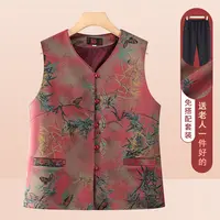 新中式马甲装奶奶秋装花色马甲老年人盘扣春秋婆婆中老年春秋马甲