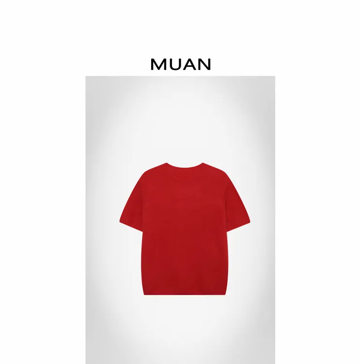 木岸MUAN：《江右上T》定制150克百搭高级针织半袖上衣女CQ-ZZ-Z2866