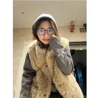 新款今年流行爆款仿羊羔毛马甲女短款皮毛一体欧尼毛毛外套潮