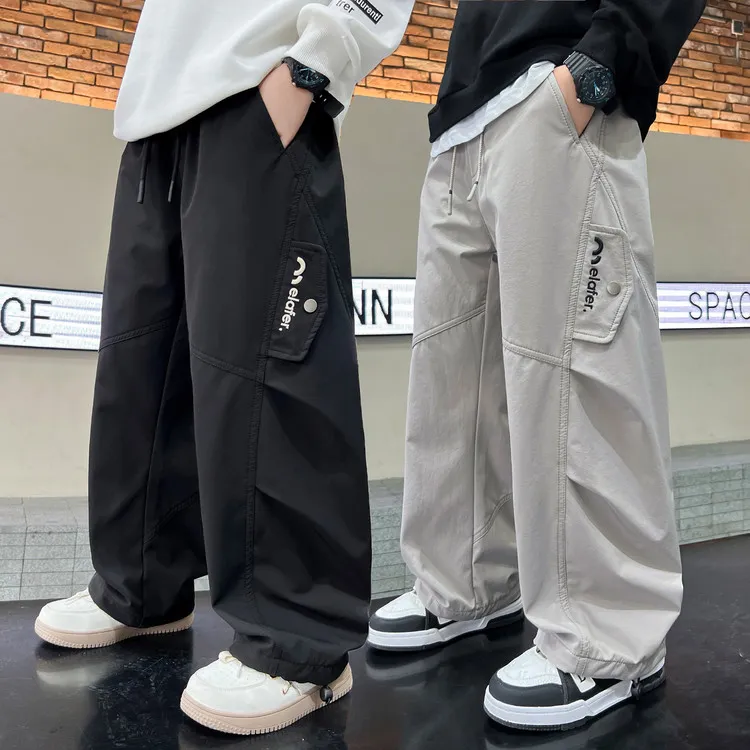 裤子休闲春秋纯色男童中大童