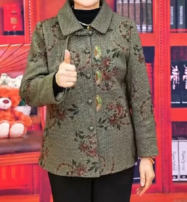 中老年时尚中式春秋新款外套